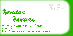 nandor hamvas business card