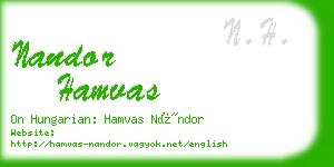 nandor hamvas business card